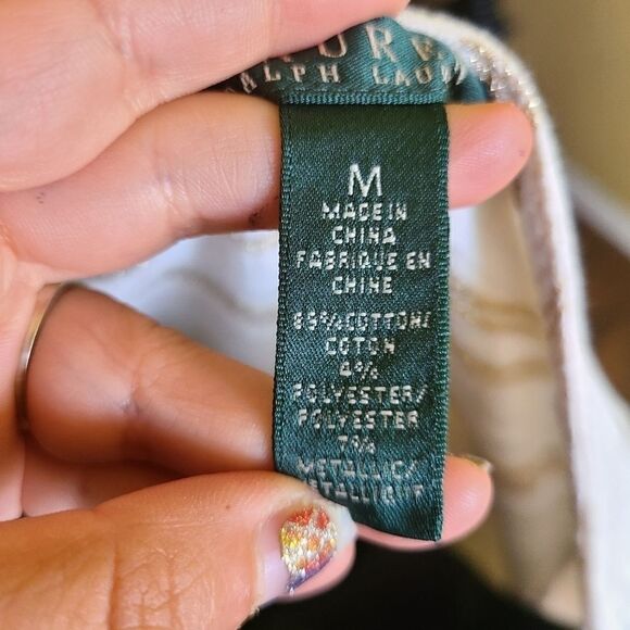 Lauren Ralph Lauren Metallic Striped Top - Picture 7 of 7